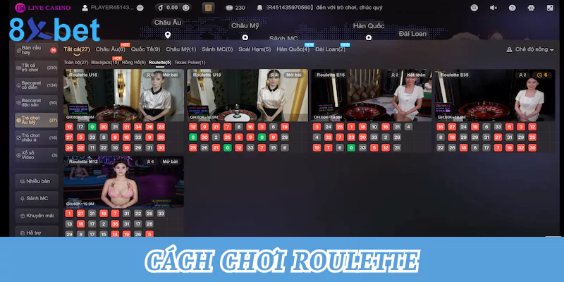Hướng dẫn cách chơi Roulette đúng chuẩn tại nhà cái 8xbet 6 Cách chơi Roulette