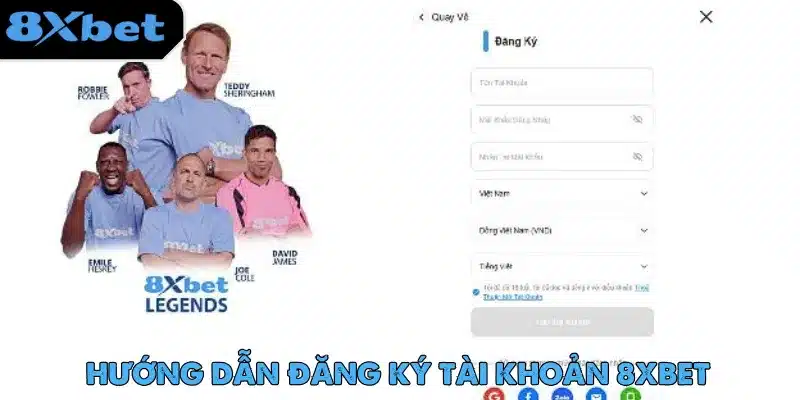 Việc đăng ký tài khoản tại 8xbet rất đơn giản và chỉ mất vài phút để hoàn tất